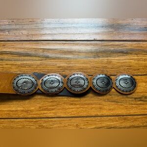 Chico's Brown and Silver Concho Belt